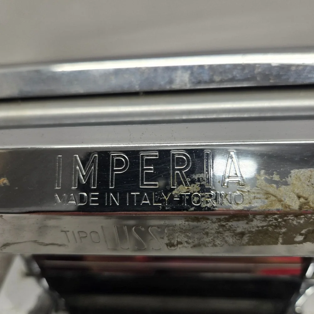 Vintage Imperia Tipo Lusso Pasta Machine Vitantonio Made in Italy Chrome Roller‎